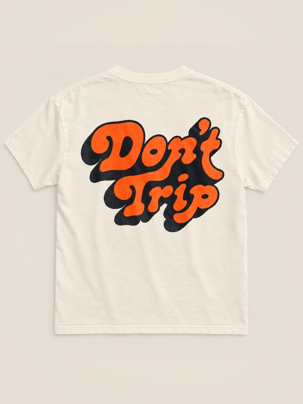 Free & Easy Don’t Trip 70’s Style Graphic Pocket Tee in Off White Size Medium